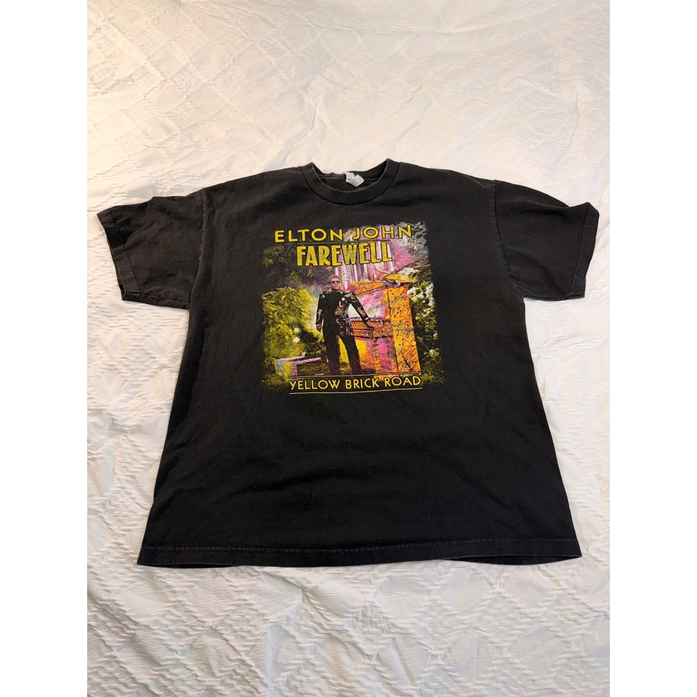 Elton John Farewell Yellow Brick Road Tour Shirt Mens XL Black 2019 2020 Concert